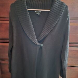 New York & Company Black Cardigan with Shawl Collar